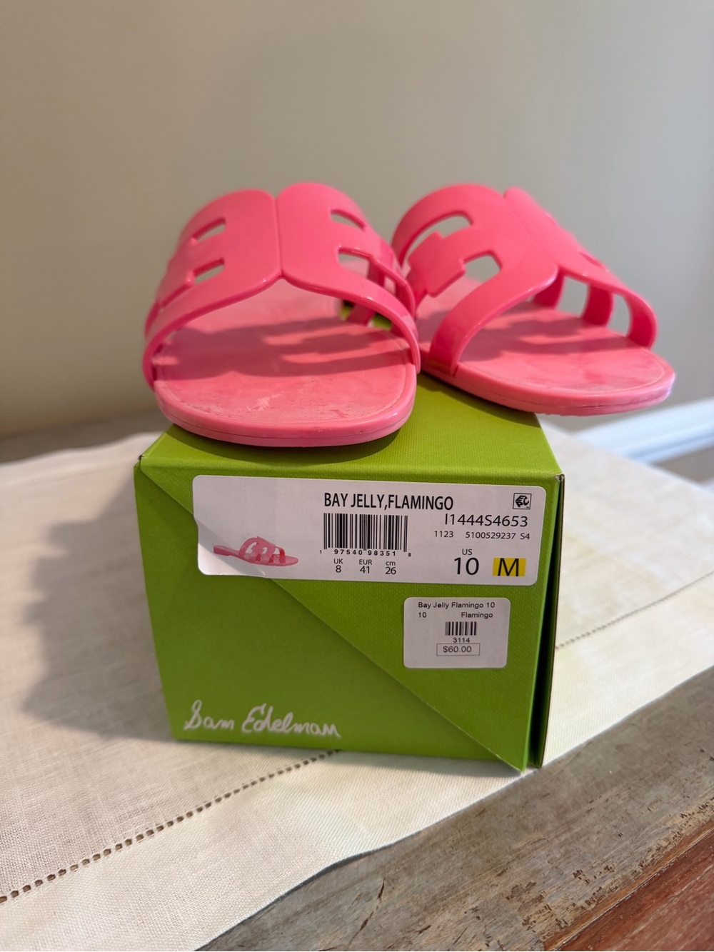 Sam Edelman Ladies
 Flamingo Pink Jelly Slide Sandals